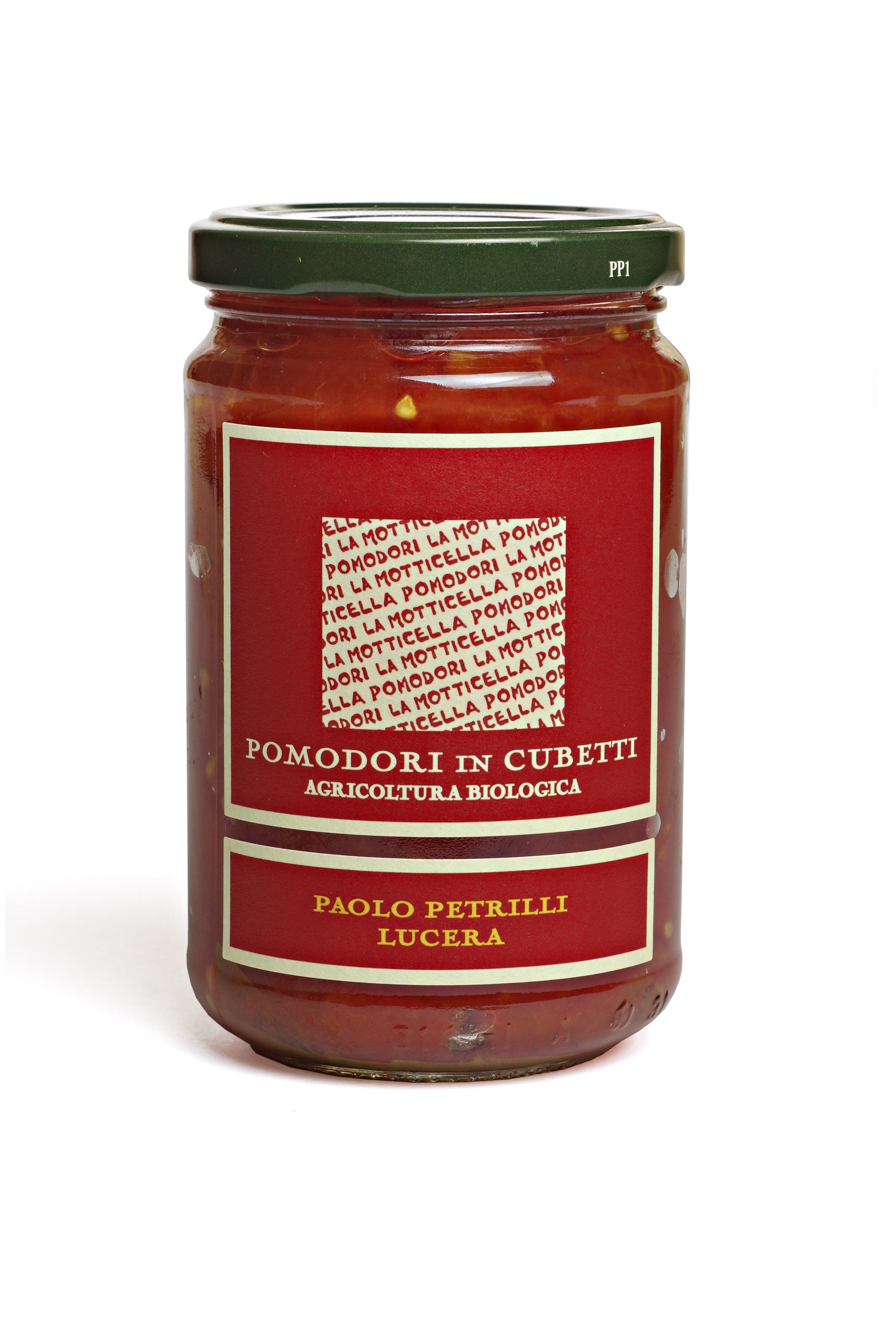 Tomates orgánicos cortados en cubitos (Pomodori Cubettati)