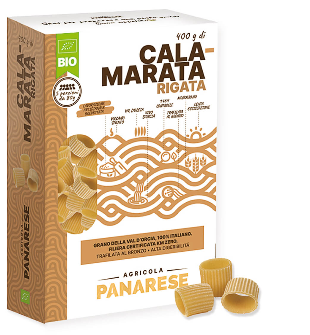 Calamarata toscane biologique de qualité supérieure Rigata