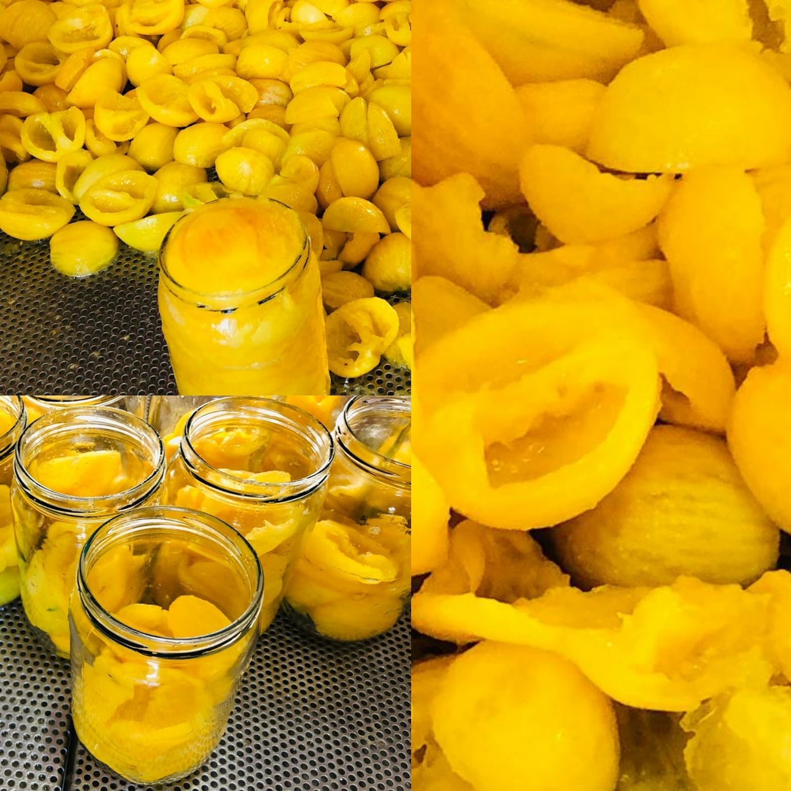 Tomates cerises jaunes pelées biologiques