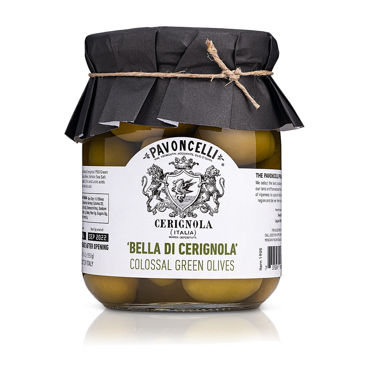 Aceitunas verdes colosales 'Bella di Cerignola'