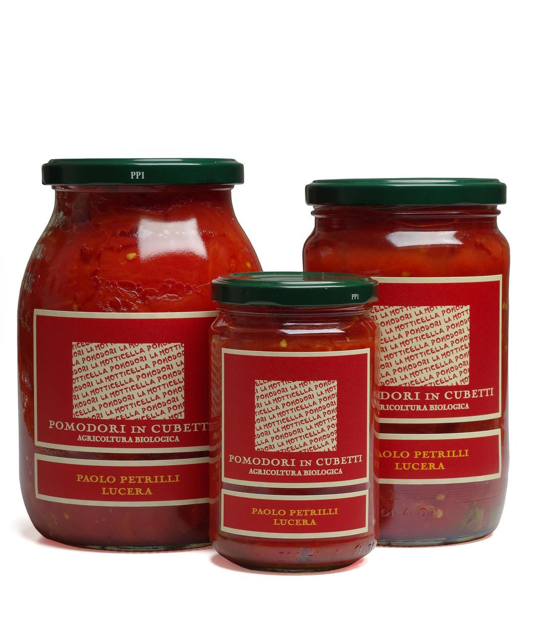 Tomates orgánicos cortados en cubitos (Pomodori Cubettati)