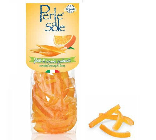 Cáscaras de naranja confitadas